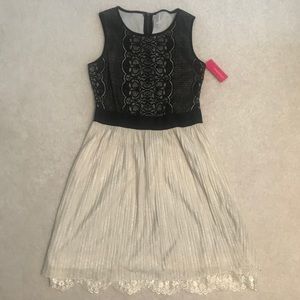 Xhilaration Dress Lace and Sparkle Black and Beige